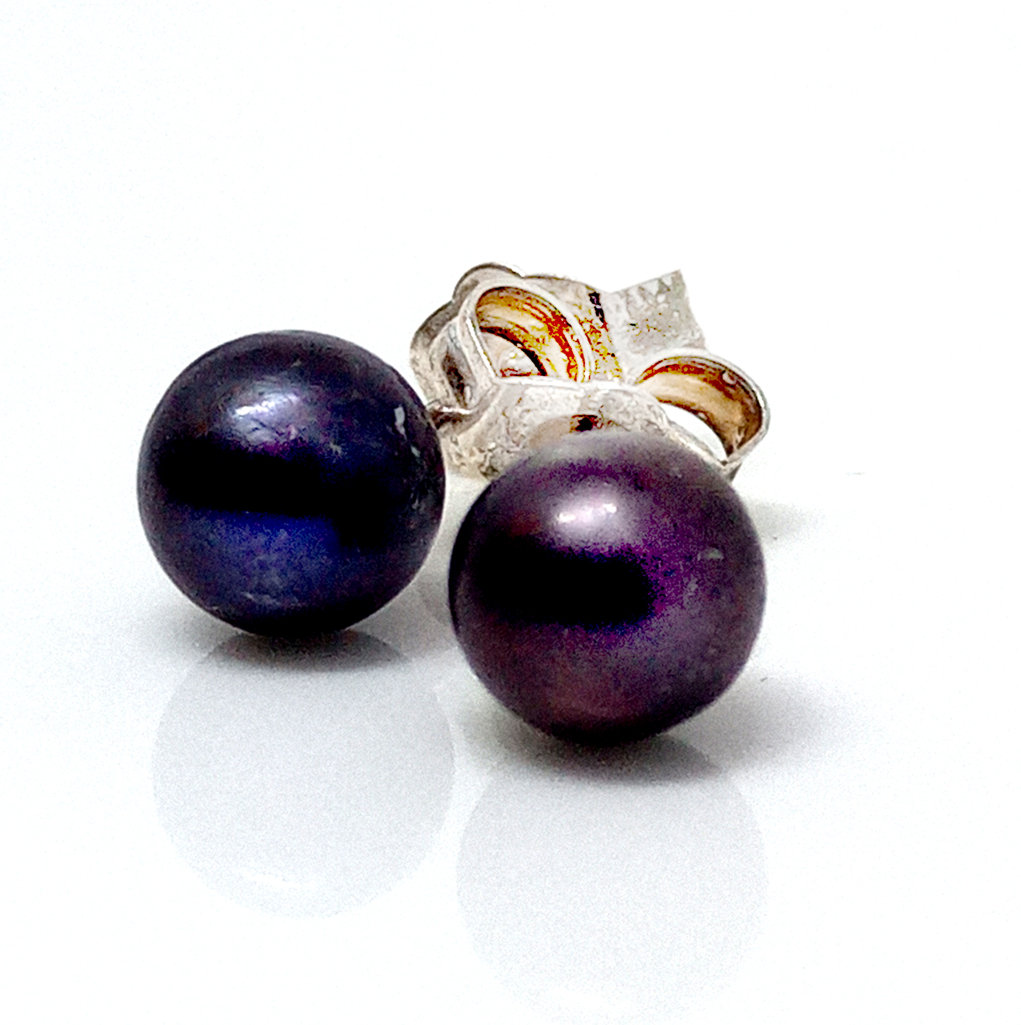 Black 5mm Round Stud Earrings